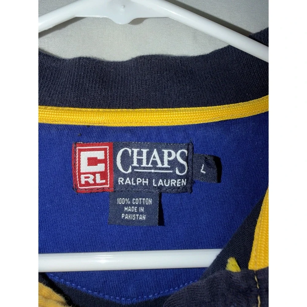 Vintage Chaps Ralph Lauren Polo Shirt Large Nautical Multicolor Striped Y2K